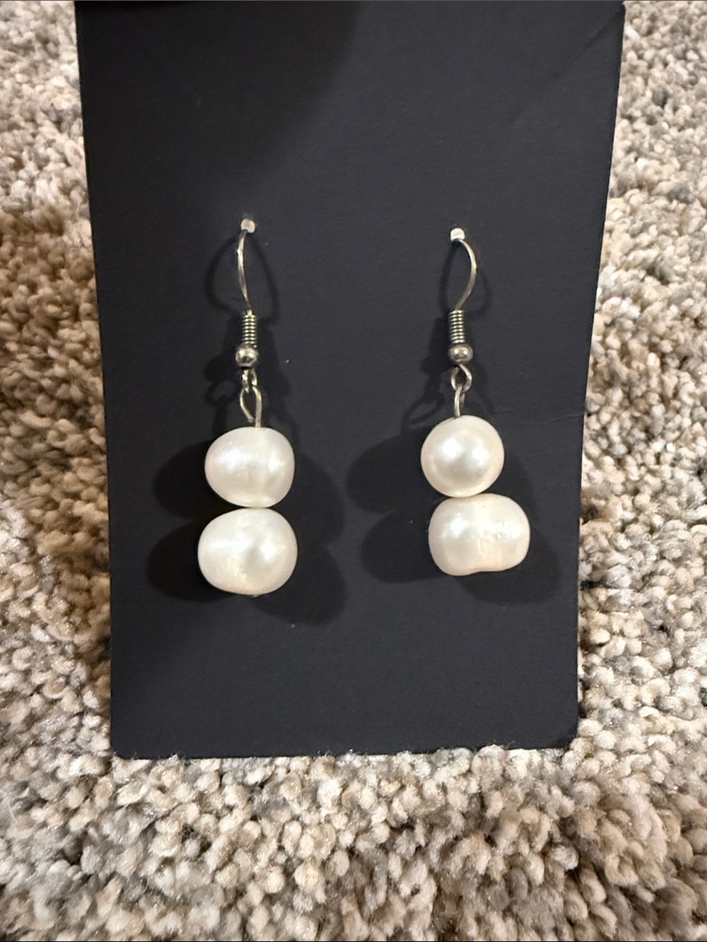 Earrings Pearl-Like White Drop Dangle Womens Jewelry - Picture 1 of 4